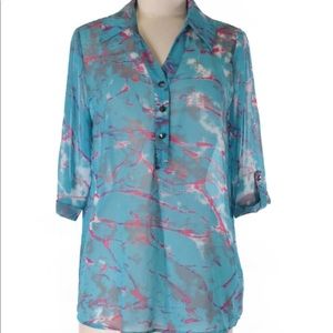 Rory Beca Watercolor Blouse. Size L. Never Worn.